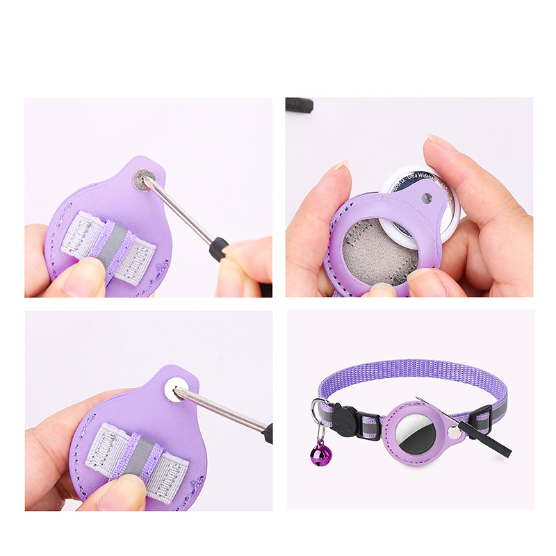 Suitable for pet Airtag tracker protective cover to prevent loss of pet positioning collar, cat reflective bell collar