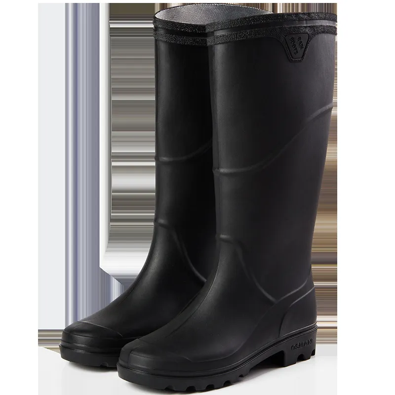 New Men's Long Tube Boots Non-Slip Mens Rubber Rainboots High Quality Waterproof Men Water Male Knee-High Rain Shoes
