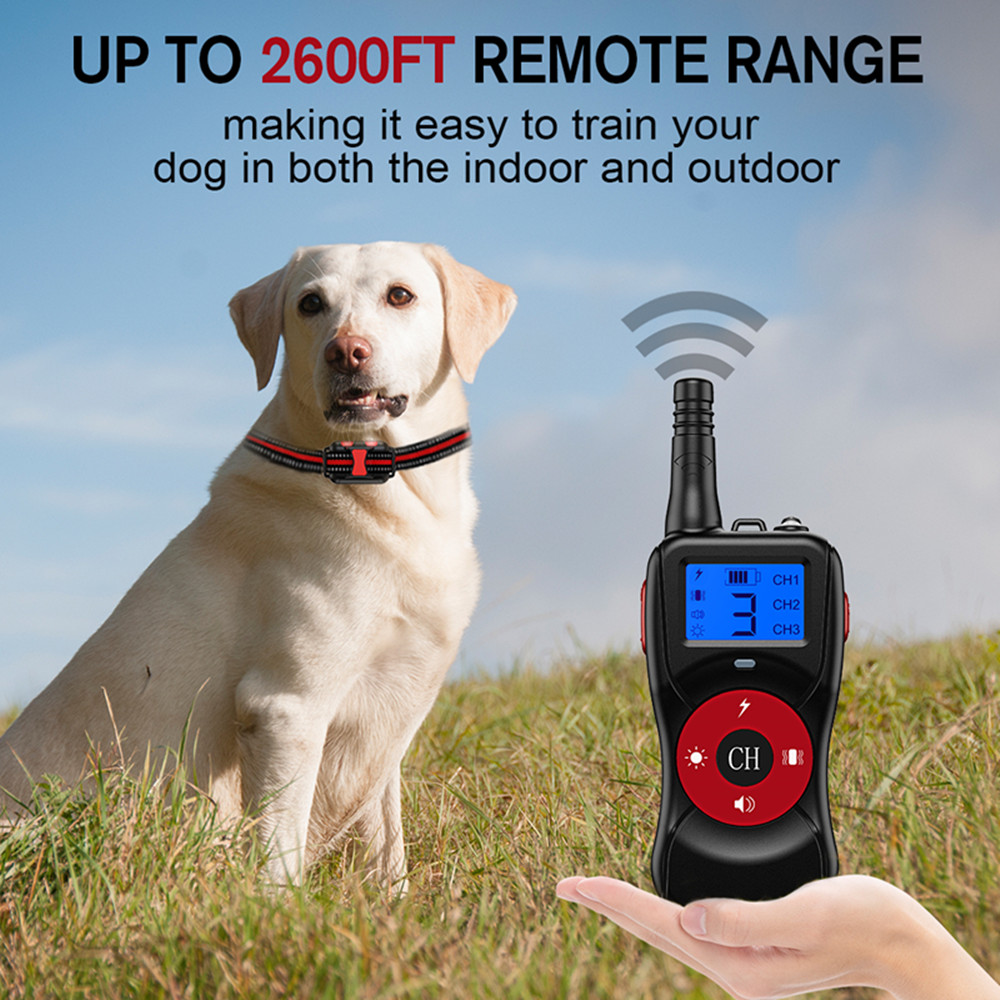 New 800m 2600ft Dog Training Collar T502 Rechargeable 4 Mode Beep Vibration Shock LED Electronic Dog Collar Waterproof