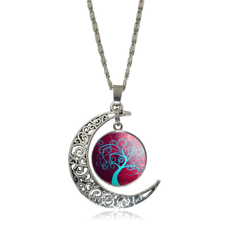 Tree of Vintage Life Necklaces: Hollow Moon Pendant Jewelry (2024 Collection) 4