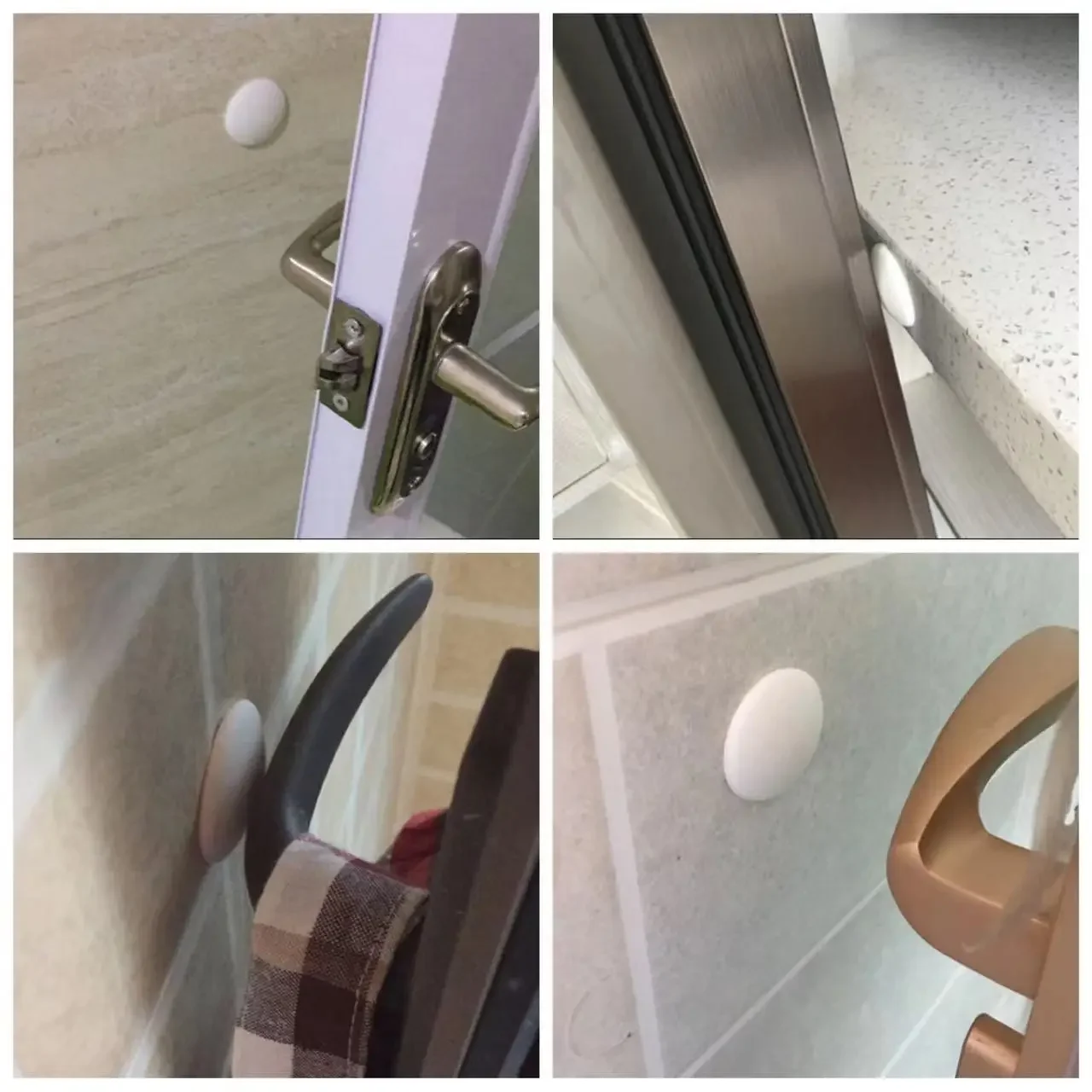 10PCS Rubber Wall Protectors Guards Self Adhesive White Door Stops Door Handle Bumper Stoppers Protective Plug Non-slip Muffler