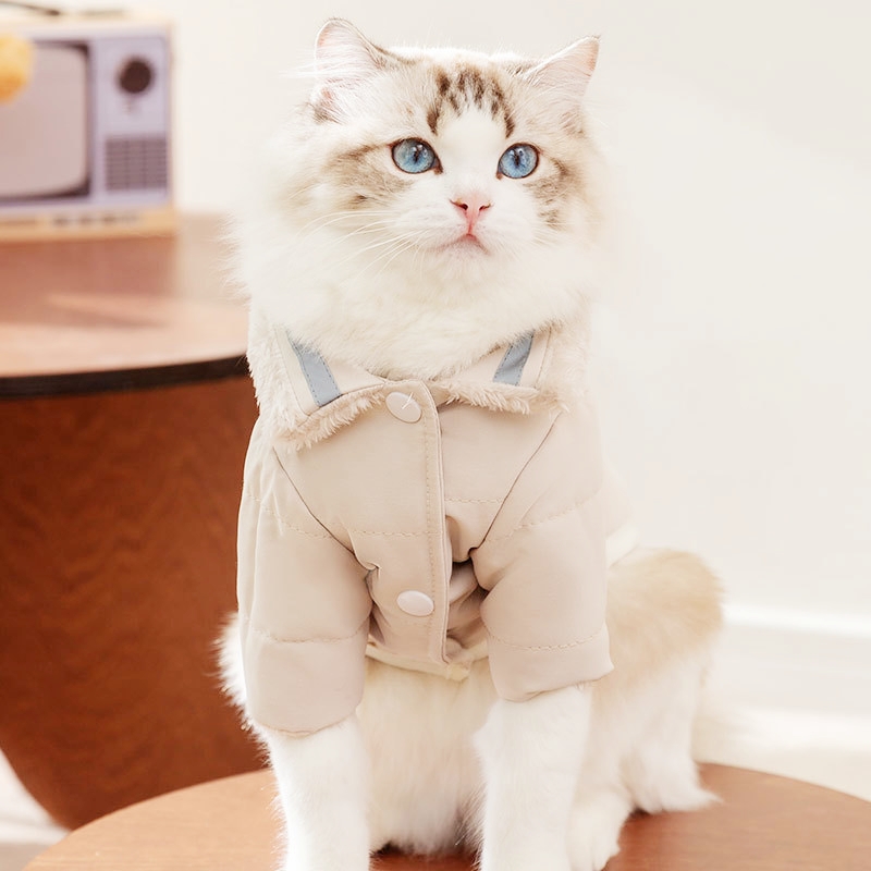 Luxury Dog Padded Clothes Winter Warm Dog Down Jacket Cute Puppy Coat Solid Cat Jacket Pet Costume French Bulldog Dog Clothes