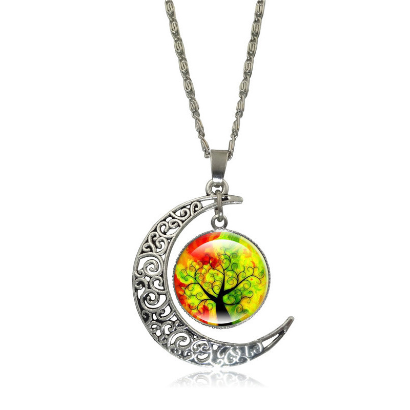 Tree of Vintage Life Necklaces: Hollow Moon Pendant Jewelry (2024 Collection) 4