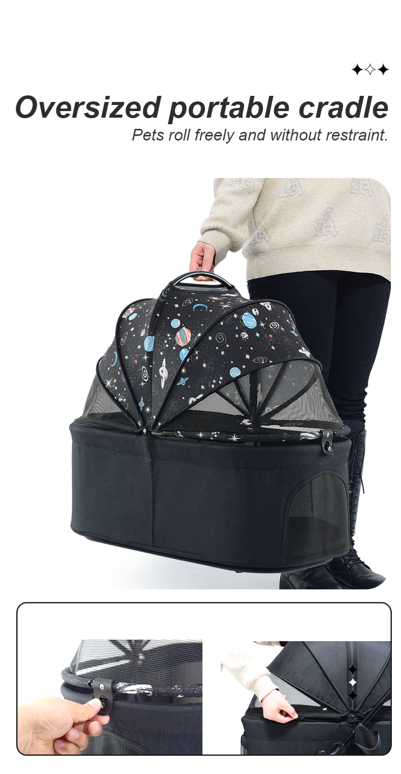 factory wholesale dog stroller Luxury multifunction collapsible two-way pet dog stroller pet for outdoor travelPopular
