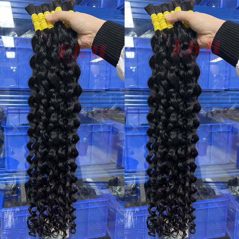 Natural Loose Deep Wave Raw Vieamese For Braiding 100% Unprocessed Human Hair Bulk Extensions Bundles