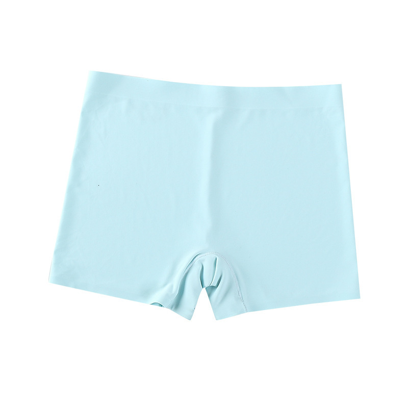 2025 new designer integrated ice silk seamless mid waist solid color cotton crotch breathable large trend size flat angle underwear women s anti glare