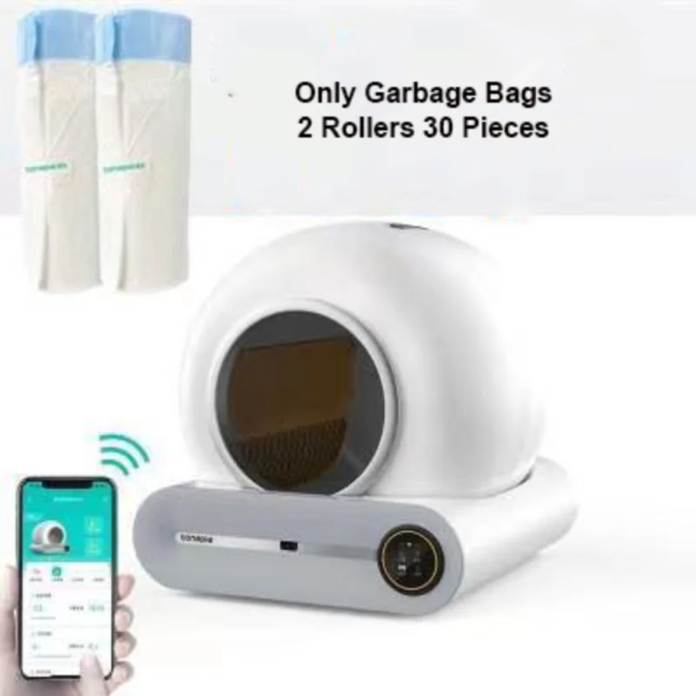 Rollers Pet Automatic Cat Litter Box Poop Bag Original Cat Litter Box Trash Bag 2/4 1 Roller 15 Pieces Bags TONEPIE Large Size