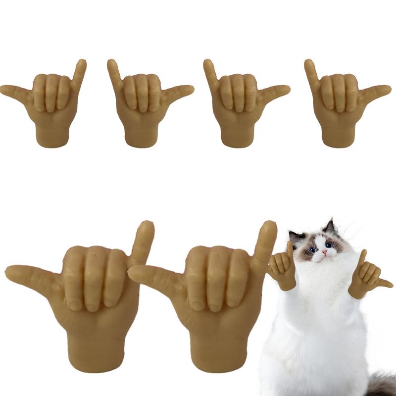 Small Finger Hands Fake Hand Toy For Cats And Dog Toy Fake Small Finger Hand Fake Hand Toy Silicone Funny Cat Petting Tool