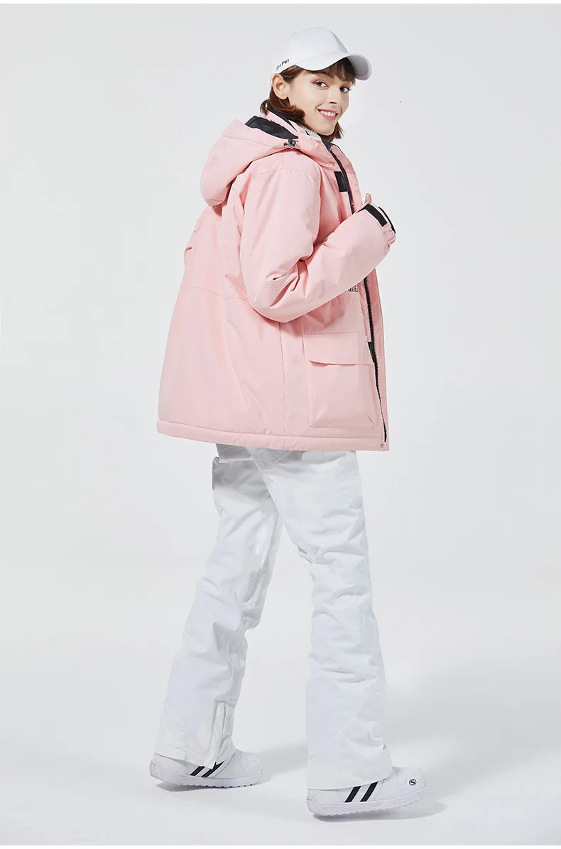 10K Pure White Women Ski Suit Couple Snowboard Clothing Sets Waterproof Windproof Winter Skiing Jacket Pant Female Snow Overalls 241007