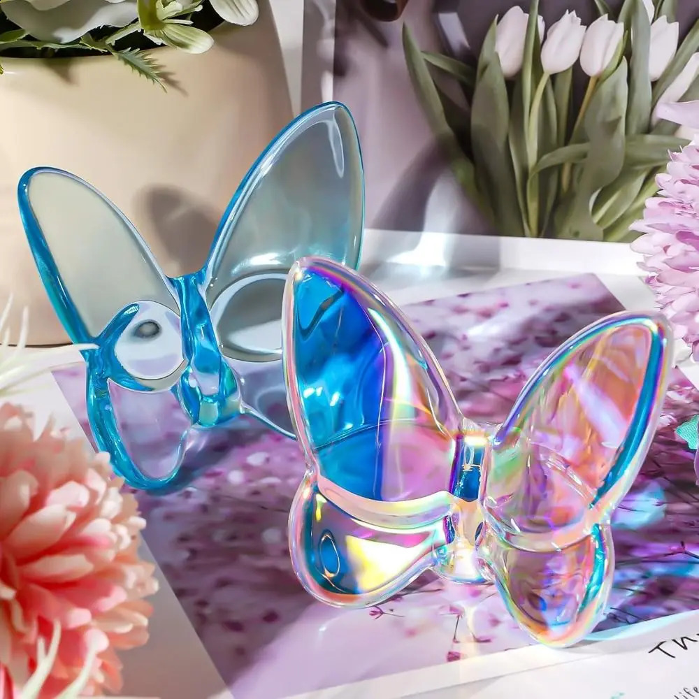 Colorful crystal butterfly pattern hightemperature reflective glass decoration vivid home 241014