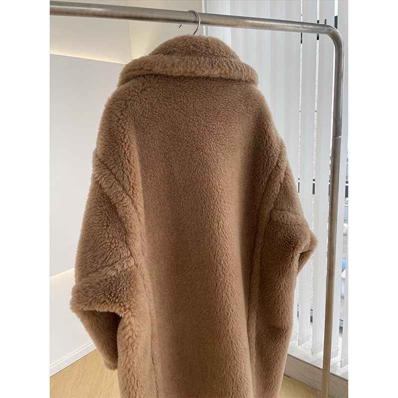 Women's Fur Long Teddy Bear Jacket Authentic Women Winter Coat Thick Warm Oversize Chunky Outerwear Overcoat Real Lambswool Coats