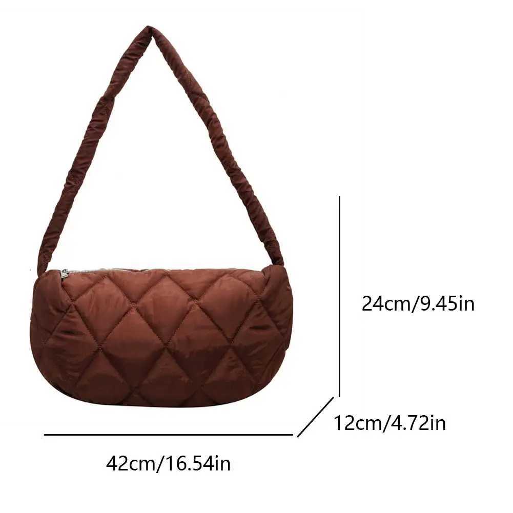 Puffer Crossbody Bag Nylon Padded Shoulder for Ladies with Interior Pocket Handbag Quilted Hobo Shopping Travel 241015