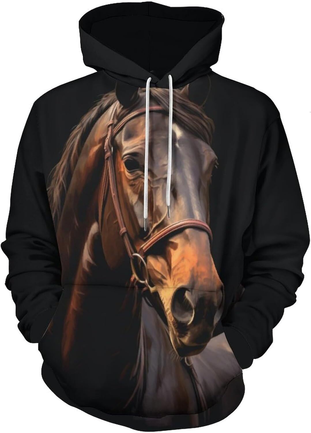 Hoodie for Mens Womens Novelty And Funny Racing Hoodie 3D Printed Horse Lover Gift Sweatshirt Hoodie Graphic Fashionable and Warm