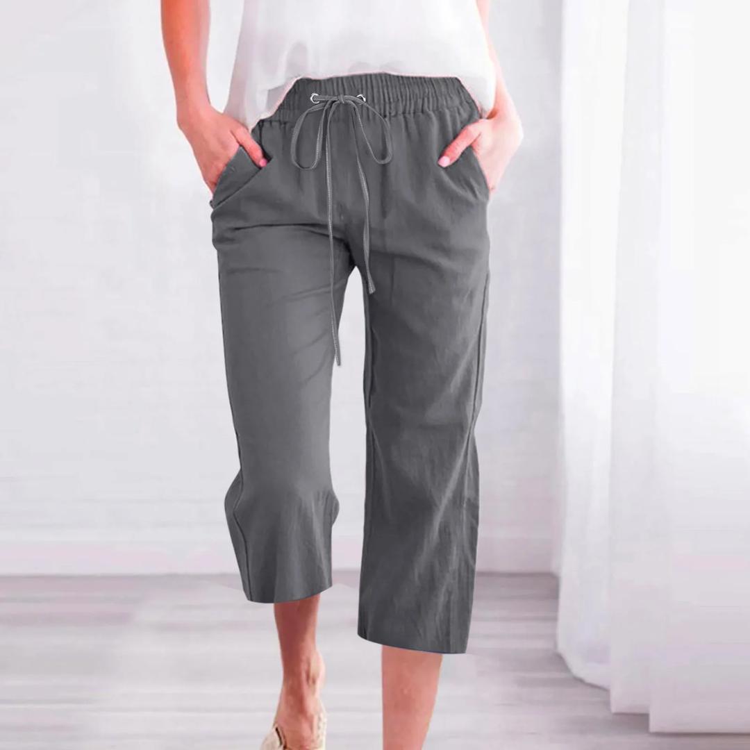 Cotton Linen Capris… - image