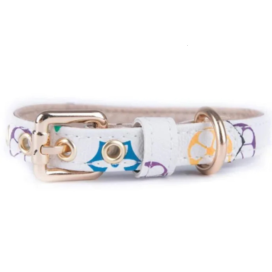 Dog Collar Leashes Classic Presbyopia Designer Letters Pattern Print PU Leather Fashion Casual Adjustable Dogs Cats Neck Strap Cute Pet Supplies B 33d