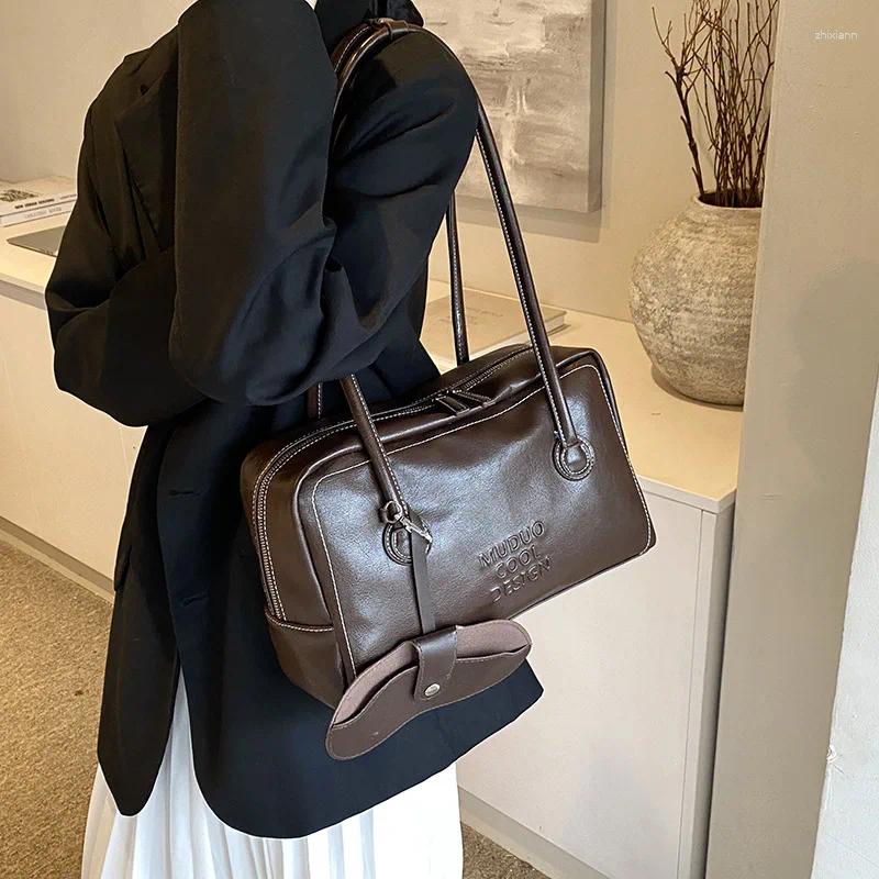 Free Shipping Totes Brand Designer PU Leather Women's Shoulder Bag Retro Vintage Purse Crossbody Pillow Bowling Handbag Designer Bag Luxury Bag T
