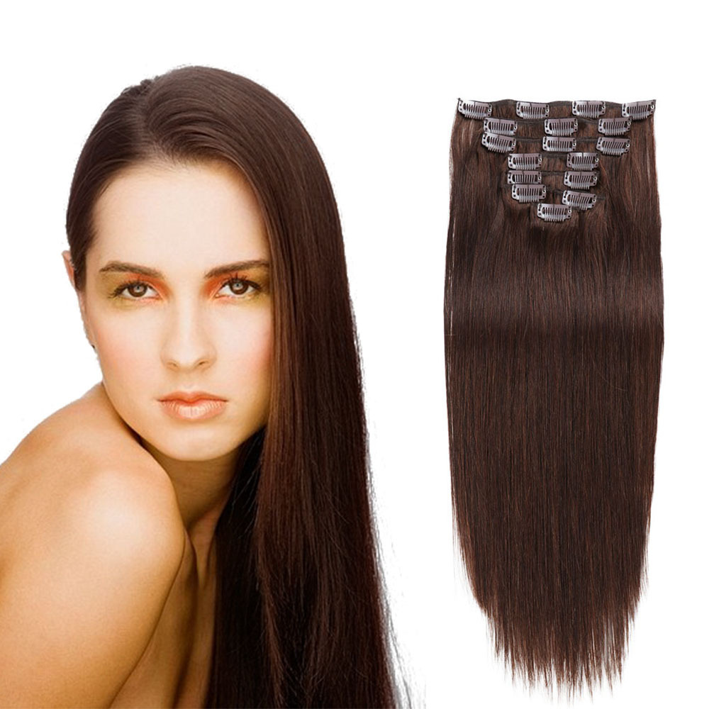 Clip In Hair Extensions 4# 2#1B# 1# 6# 8# Brazilian 100% Human Hair Products Straight Malaysian Virgin Hair 7 pieces/set 70g