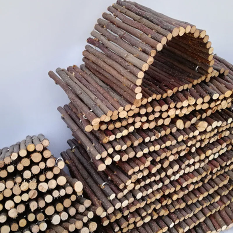 Natural Log Arch Bridge Hanging Toys Hamster Flexible Small Animals House Accessories For Mice Rodents Climbing Ladder Hideaway