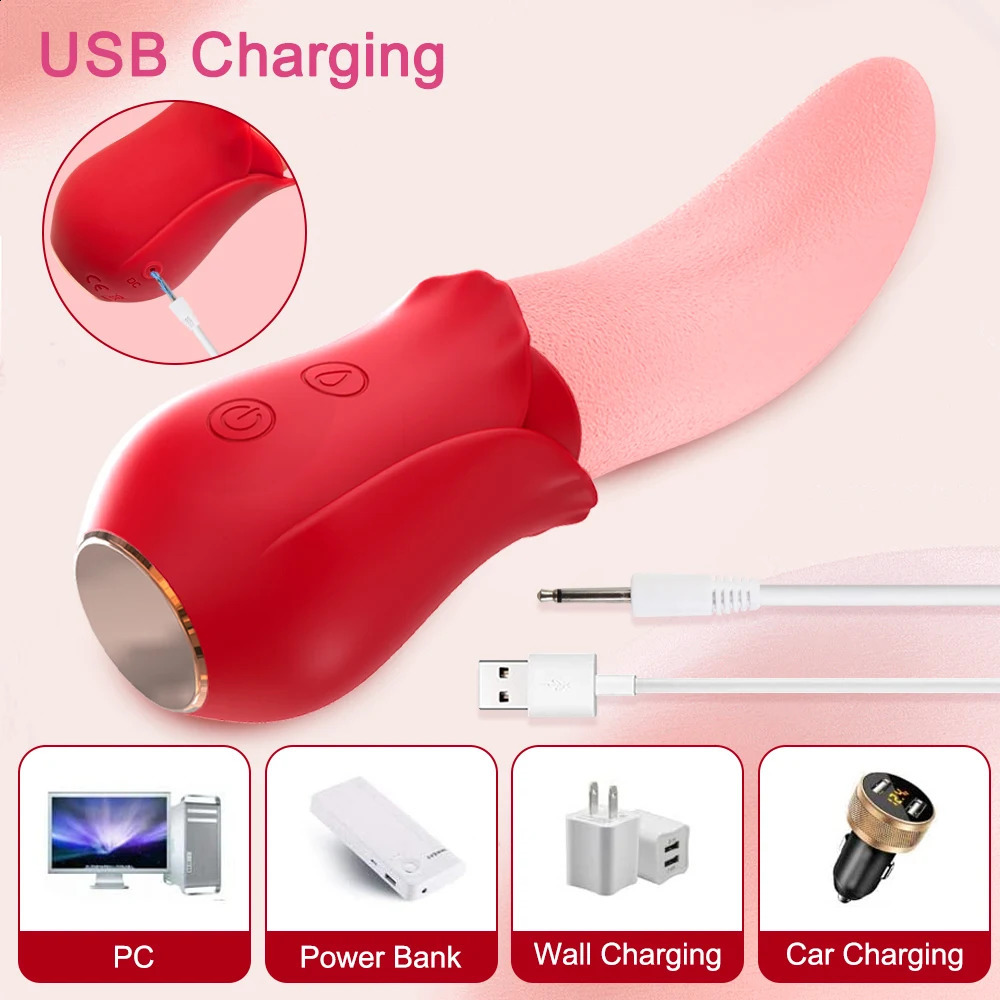 Adult Supplies Vibrator Tongue Licking Nipple Vagina Stimulator Massager Masturbation Tools Women Sex Toys Vagina Vibration 241118