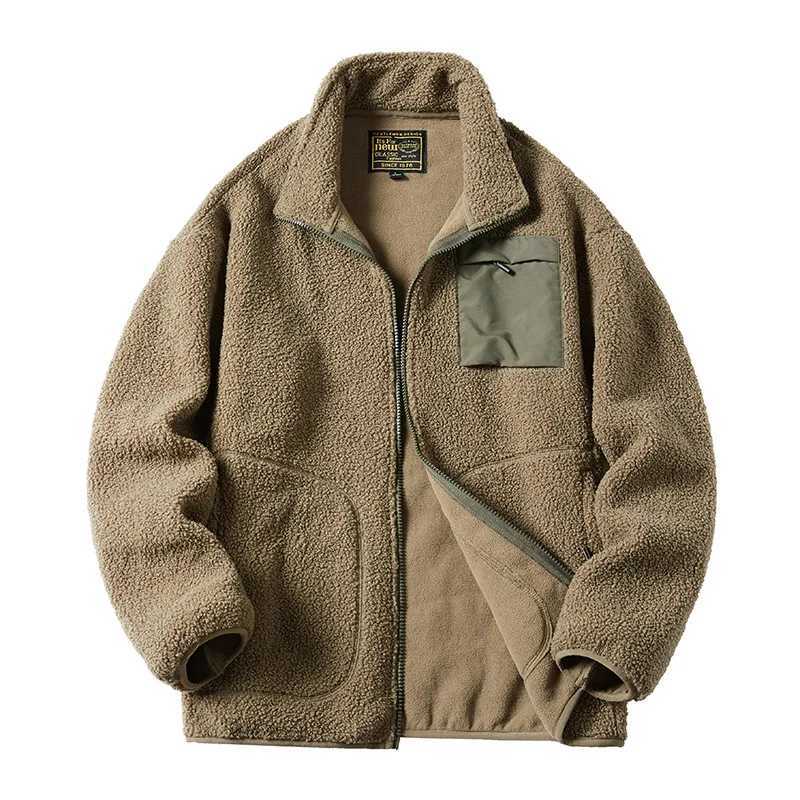 Men Thicken Fleece Padded Coat Berber Fleece Jackets For Men Vintage Stand Collar Polar Fleece Wintre Jacket Warm Tops X241015