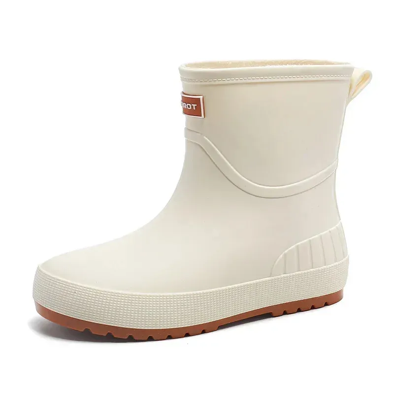 Women Designer Slip-on High Quality Water Waterproof Shoes Womens Rubber plush Rain boot Garden Galoshes Non-Slip Boots 240606 241118