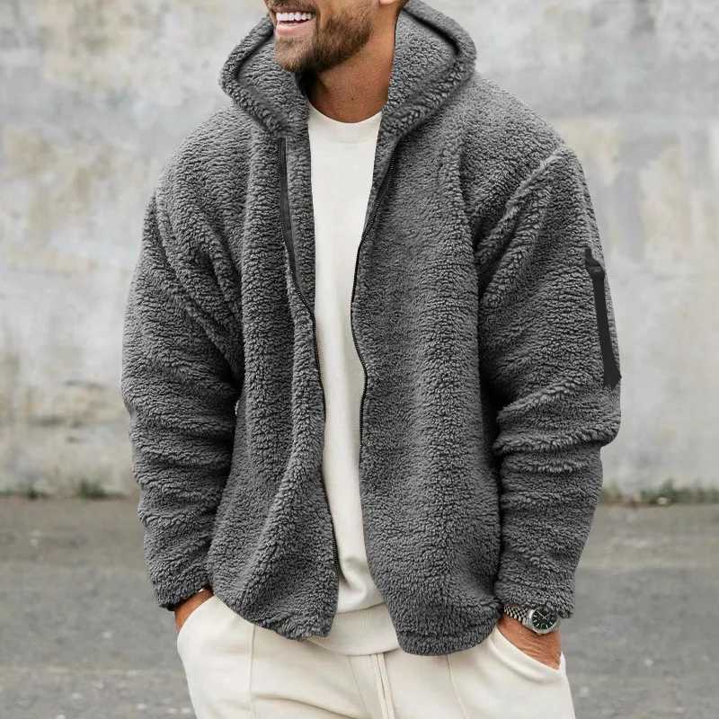 Men Fleece Hoodie Coats Autumn Winter Male Warm Hoody Zip Up Loose Sweatshirt Coats Outwear FYY-90094XJ2500118