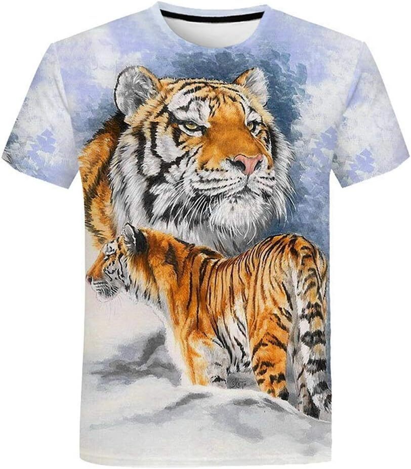 Mens T shirt Tiger Graphic T-Shirt Summer Fashion Tee Top Shirt for Men's tee Casual tops summer clothes Trendy Fashion