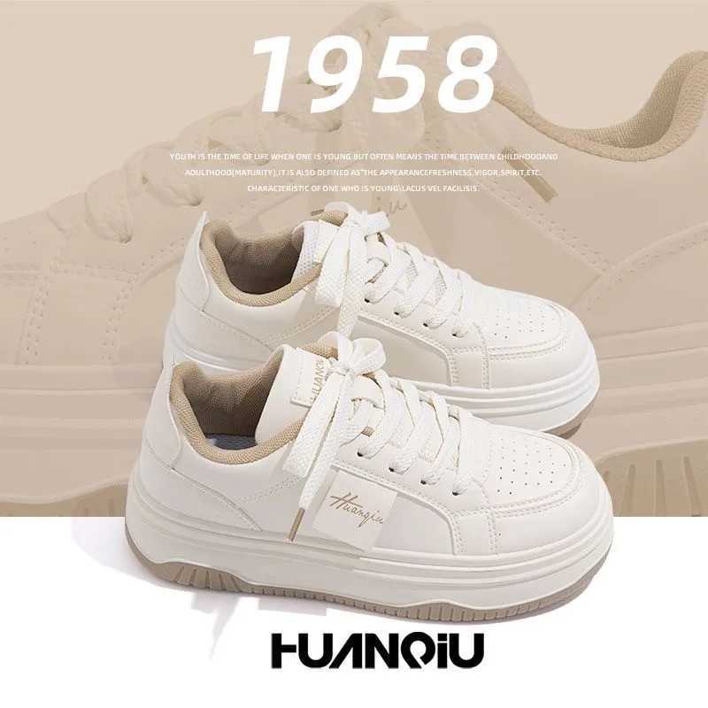 2024 Spring Sports Running White Chunky Sneakers Women Shoes Platform Loafers Lace Up Flats Trend Spring Casual Vulcanized ShoesLX241015