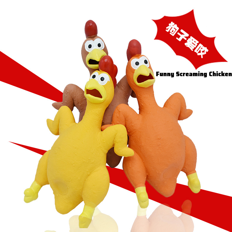 Rubber Squeak Toy for Dog Screaming Chicken Chew Bone Slipper Squeaky Ball Dog Toys Tooth Grinding & Training Pet Toy Supplies