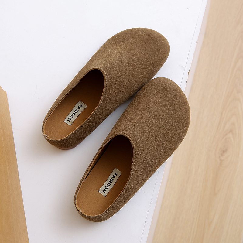 Designer Cork and Suede Flat Shoes Comfortable Outdoor Shoes for Men and Women