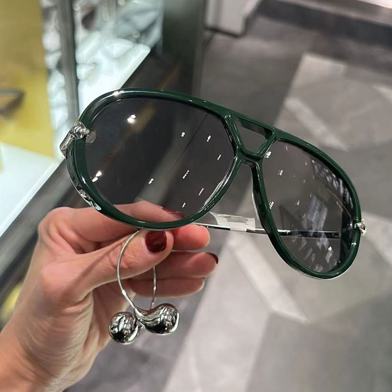 Designer Drop Acetate pilot Sunglasses 1273 Metal temples featuring the signature drop UV400 Mens Womens mask sunglasses leg with steel ball design