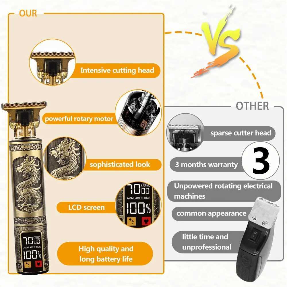 T9 Wholesale Hair Clipper Vintage Professiona Beard Trimmer Electric Maquina T9 Haircut Machine Hair Cutting Machine ClippersXJ2410