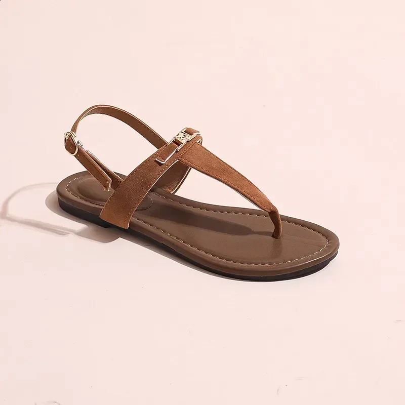 Womens Shoes Thong Womens Sandals Fashion Daily Sandals Women Buckle Strap Flat with Outdoor Open Toe Female Shoes 241015