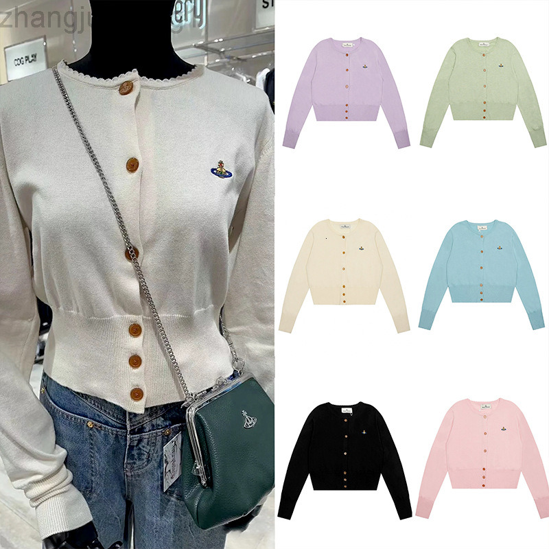 Designer Hoodie Empress Dowager enne Westwood Woolen Knitted Sweater Saturn Embroidered Cardigan Knitted Sweater Coat