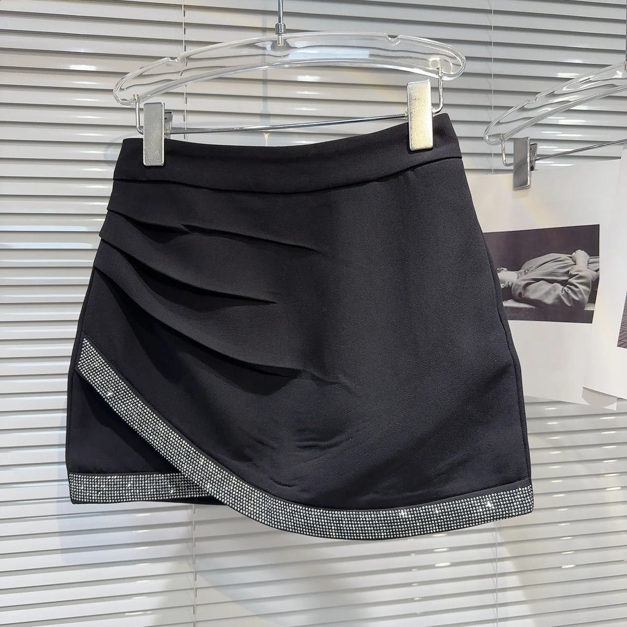 PREPOMP 2024 Spring/Summer Style Water Diamond Edge Ultra Thin Short Body Skirt for Women GP555 241014 - view 4
