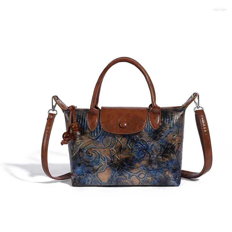 2025 NEW Drawstring Brand Oil Wax Leather Large Capacity Shoulder Crossbody Bags Handbag High Quality Women Sac A Main zhanyishengli