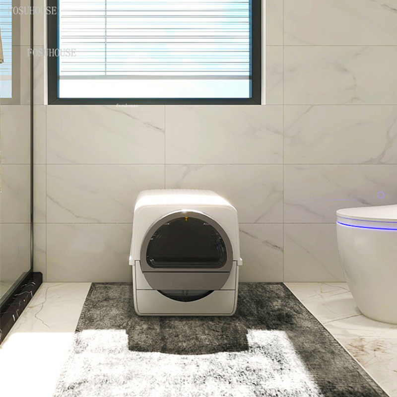 Semi-automatic Intelligent Cat Litter Box Deodorant Easy To Clean Cat Bedpans Cat Toilet Fully Enclosed Feces Shovel Litter Box