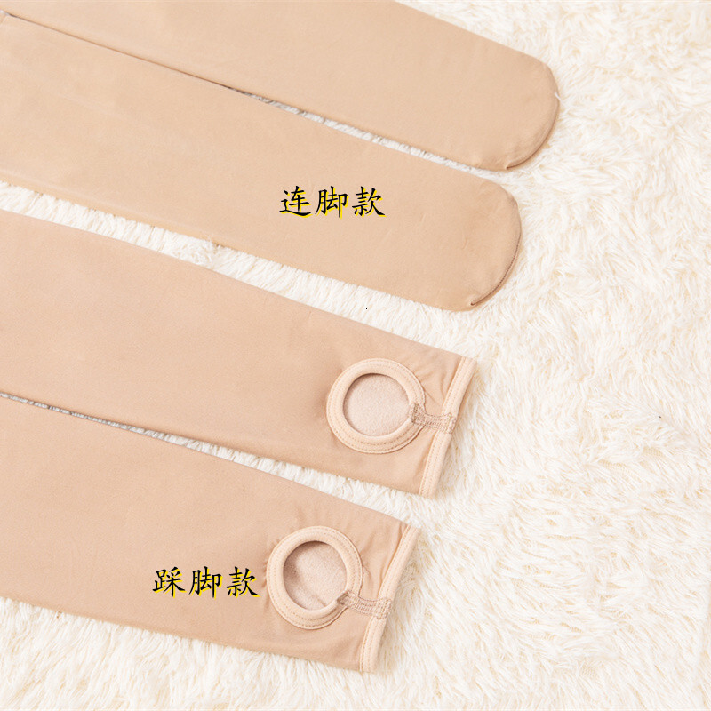 2025 new designer Aohan double layer bare leg sensation artifact women s autumn and winter trend natural plush thick silk stockings flesh colored pant