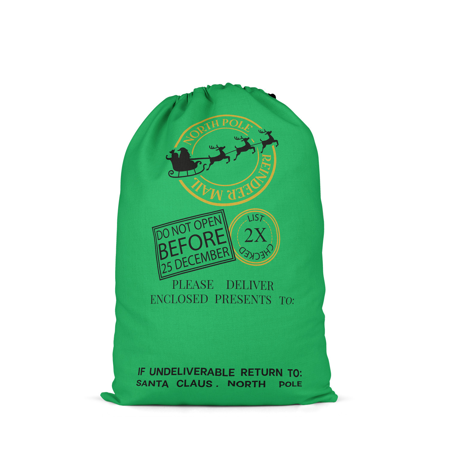Nordic Deer Three Color DIY Heat Transfer Printing Santa Sack Christmas Gift Bundle Pocket Hemp Cloth Bag #10 ddmysheep