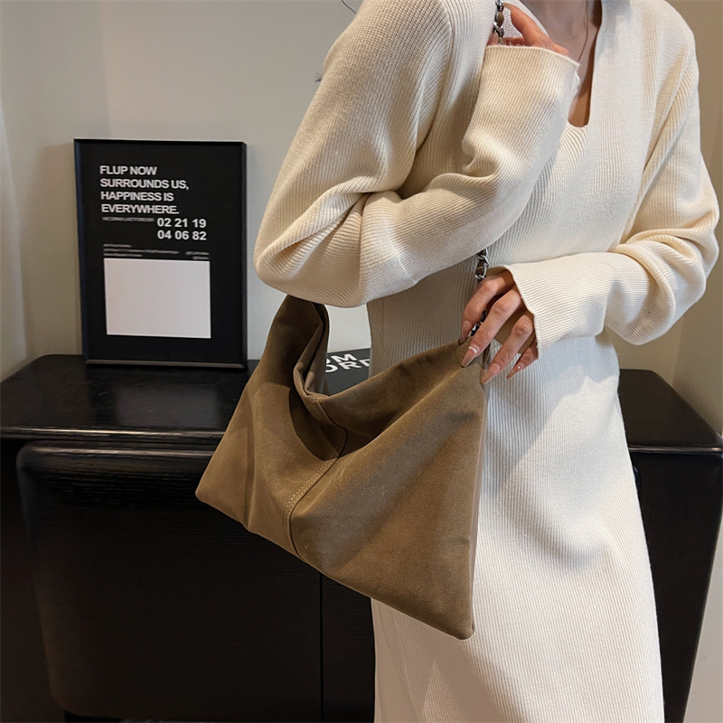 Designer's Large Capacity For Women2025 Autumn And Winter New Stylish Chain Frosted Bag, Versatile Crossbody Commuting Tote Bag