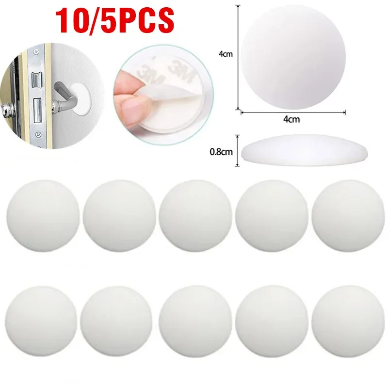 10PCS Rubber Wall Protectors Guards Self Adhesive White Door Stops Door Handle Bumper Stoppers Protective Plug Non-slip Muffler