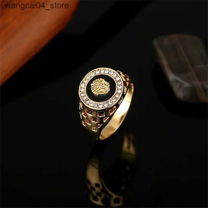 Couple Rings Korean creative medusa ring men inlaid zircon fashion leading ring women punk style jewelry lovers gift wholesale L240910