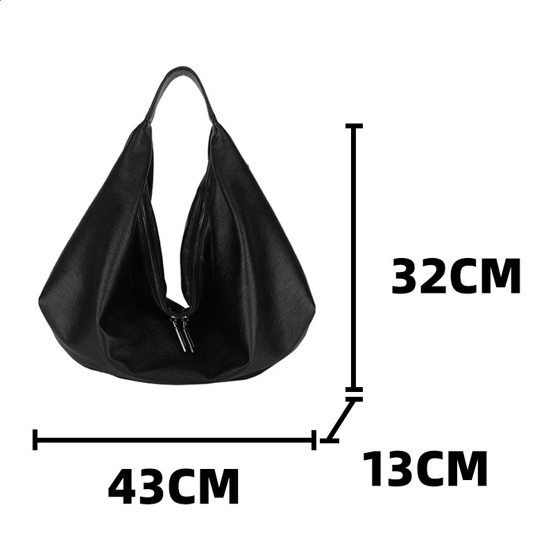 Womens Underarm Black Shoulder Bag Vintage Large Shopper Roomy Hobos Bags for Ladys Female Retro Original Tote Handbag 240924