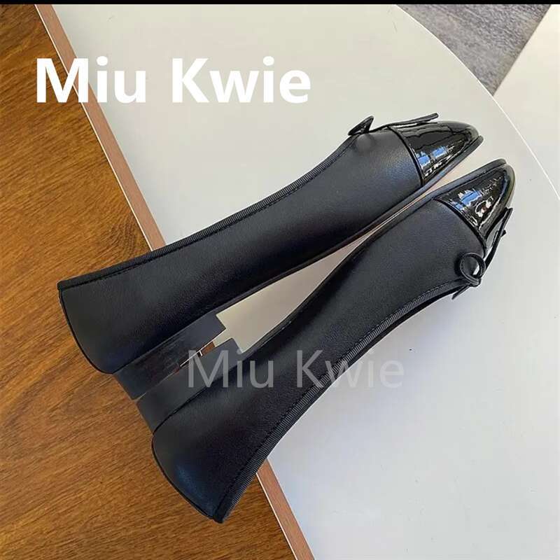 High quality Women's Ballerina With Round Head And Flat Bottom Classic French Leather Shoes in Autumn 35-43