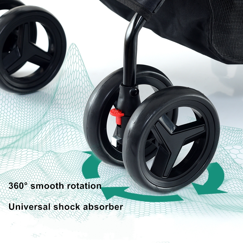 Pet Stroller Cat Dog Stroller With Storage Basket Foldable Lightweight Dog Carrier Trolley Jogging Stroller