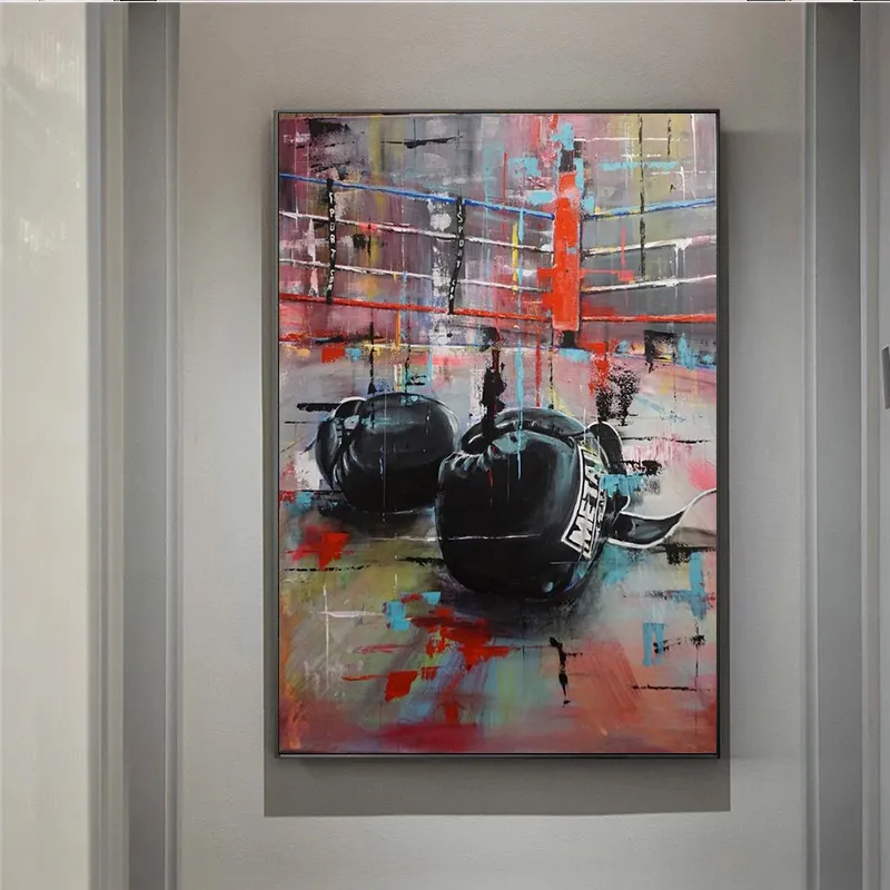 Abstract Graffiti Art Boxing Gloves Canvas Painting Posters and Prints Art Pictures on The Wall Print Living Room Home Decor