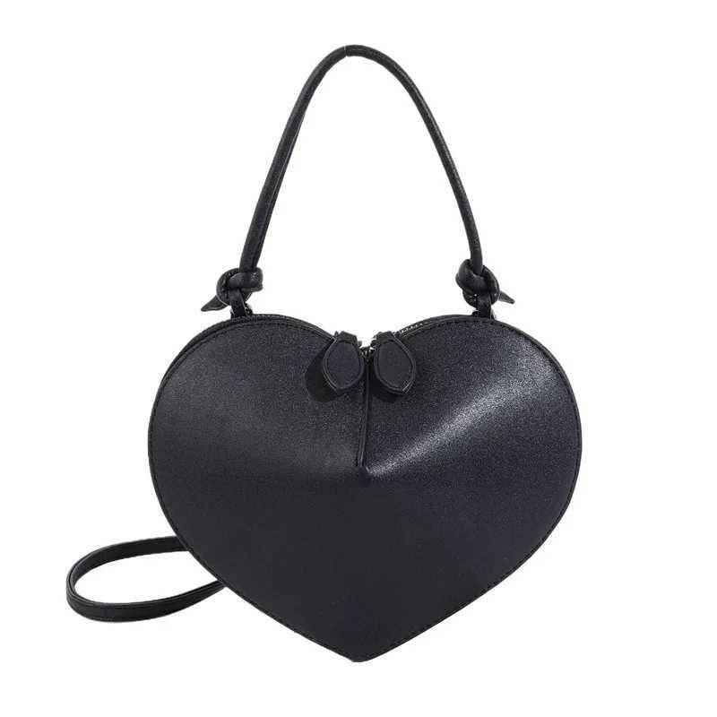 High Quality Love Heart Shape handbag small handbag designer cross body bag womens red black gold Pu leather top handbag T241015