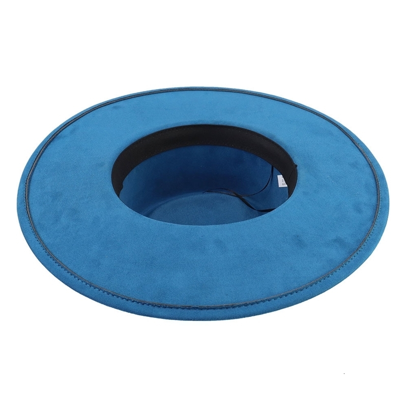 Suede Concave Top 10CM Big Wide Brim Fedora Hats for Women Men Classic Felt Party Church Hats Wedding Dress Boater Jazz Cap 241014