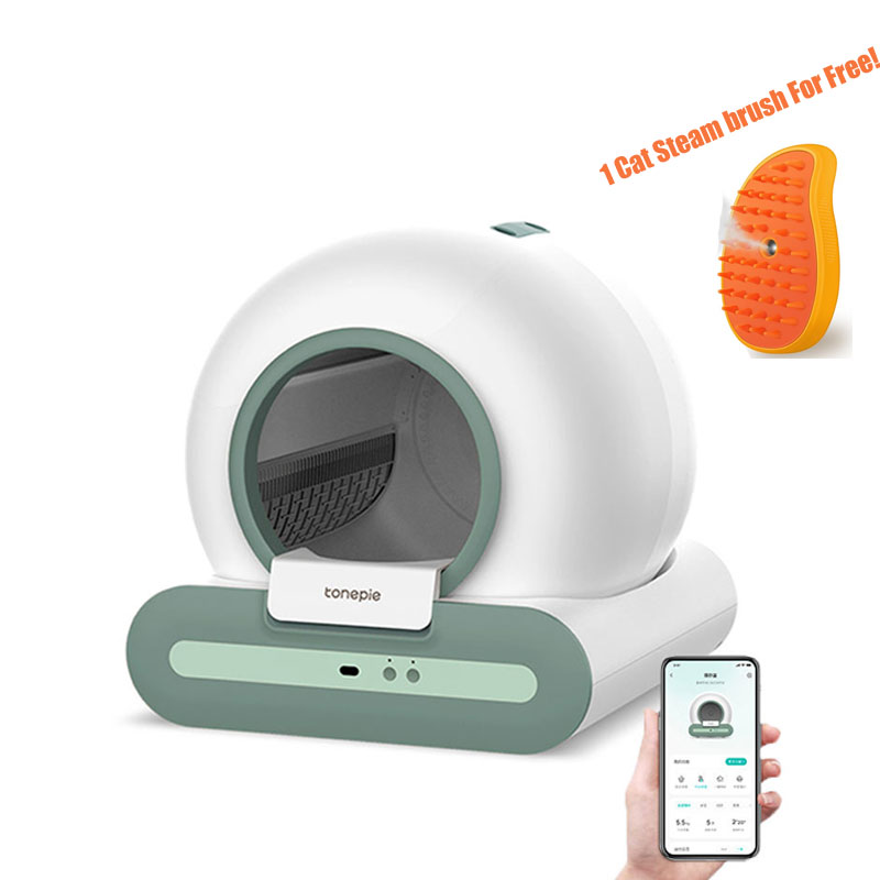 Tonepie Ti+ 65L upgraded intelligent cat litter box automatic pet toilet with 9L capacity trash can ,app control pet health care