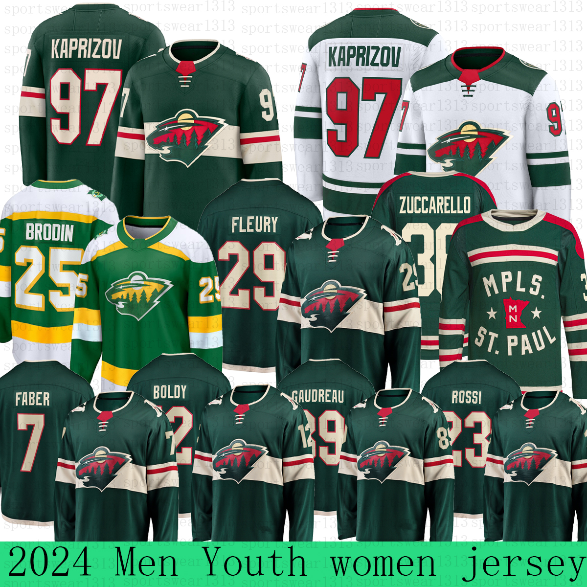 97 Kirill Kaprizov Reverse wilds hockey jersey 36 Mats Zuccarello minnesota 12 Matt Boldy 14 Joel Eriksson Ek Ryan Hartman Brock Faber Marc-Andre Fleury jerseys